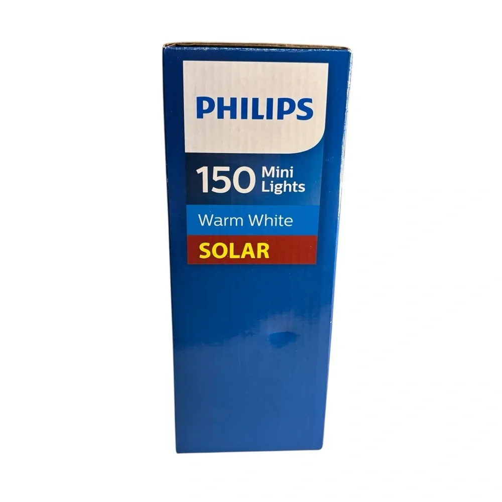 Phillips 150 Mini Christmas White Lights Solar Outdoors Use LED & Holiday Style